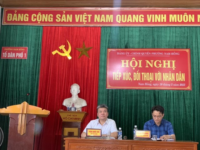 Bí thư Đảng ủy, Chủ tịch UBND phường Nam Hồng đối thoại với Nhân dân 